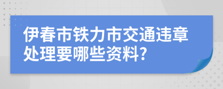 伊春市铁力市交通违章处理要哪些资料?