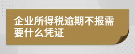 企业所得税逾期不报需要什么凭证