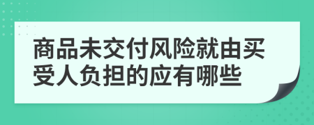 商品未交付风险就由买受人负担的应有哪些