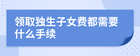 领取独生子女费都需要什么手续