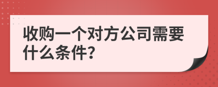 收购一个对方公司需要什么条件？