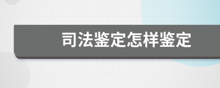 司法鉴定怎样鉴定