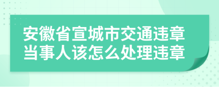 安徽省宣城市交通违章当事人该怎么处理违章