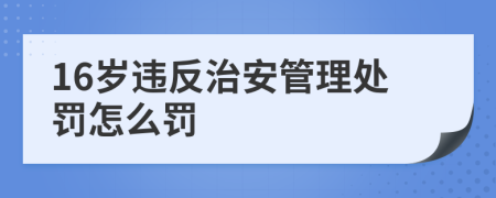 16岁违反治安管理处罚怎么罚