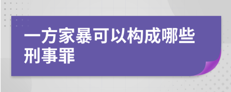 一方家暴可以构成哪些刑事罪