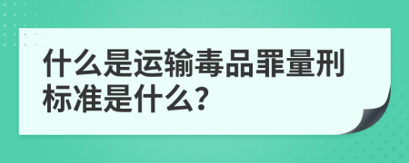 什么是运输毒品罪量刑标准是什么？
