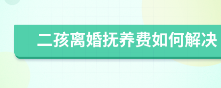 二孩离婚抚养费如何解决