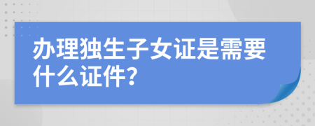 办理独生子女证是需要什么证件？