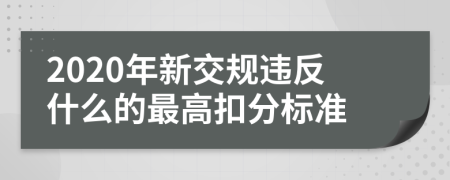 2020年新交规违反什么的最高扣分标准