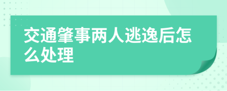 交通肇事两人逃逸后怎么处理