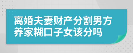 离婚夫妻财产分割男方养家糊口子女该分吗