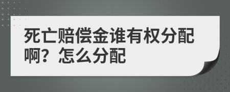 死亡赔偿金谁有权分配啊？怎么分配