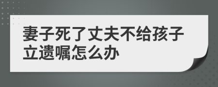 妻子死了丈夫不给孩子立遗嘱怎么办