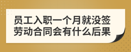 员工入职一个月就没签劳动合同会有什么后果