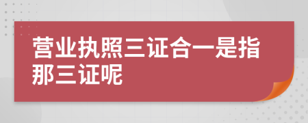 营业执照三证合一是指那三证呢