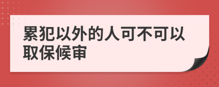 累犯以外的人可不可以取保候审