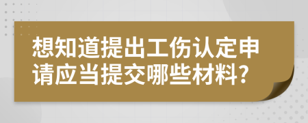 想知道提出工伤认定申请应当提交哪些材料?