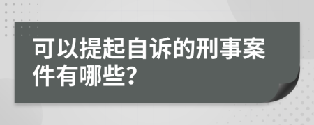 可以提起自诉的刑事案件有哪些？