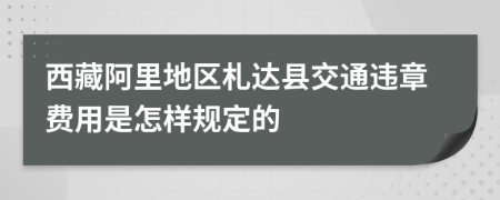 西藏阿里地区札达县交通违章费用是怎样规定的