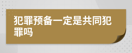 犯罪预备一定是共同犯罪吗