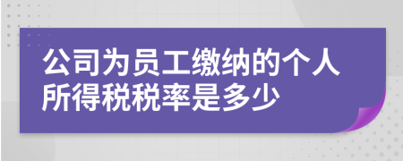 公司为员工缴纳的个人所得税税率是多少