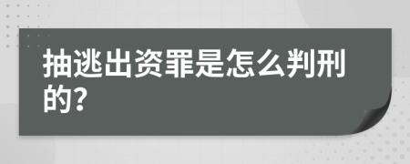 抽逃出资罪是怎么判刑的？