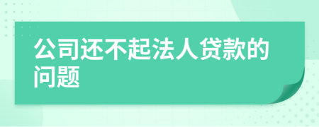 公司还不起法人贷款的问题