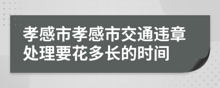 孝感市孝感市交通违章处理要花多长的时间