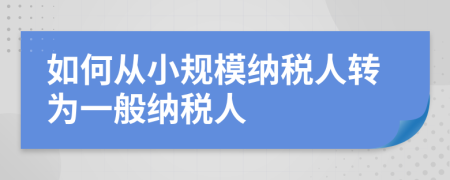 如何从小规模纳税人转为一般纳税人