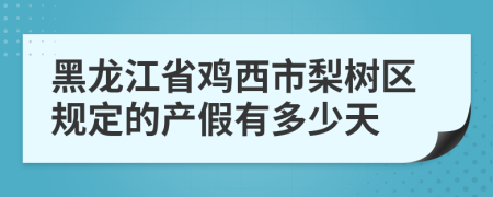 黑龙江省鸡西市梨树区规定的产假有多少天