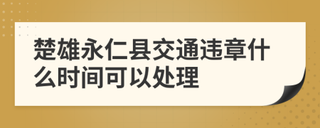 楚雄永仁县交通违章什么时间可以处理