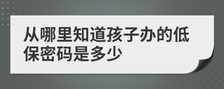 从哪里知道孩子办的低保密码是多少