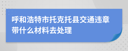 呼和浩特市托克托县交通违章带什么材料去处理