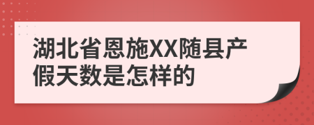 湖北省恩施XX随县产假天数是怎样的