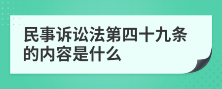 民事诉讼法第四十九条的内容是什么