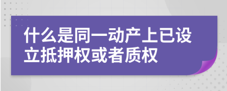 什么是同一动产上已设立抵押权或者质权