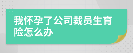 我怀孕了公司裁员生育险怎么办