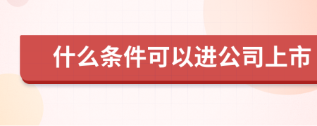 什么条件可以进公司上市