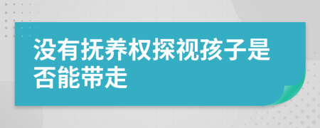 没有抚养权探视孩子是否能带走