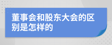 董事会和股东大会的区别是怎样的