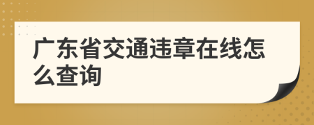 广东省交通违章在线怎么查询