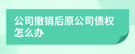 公司撤销后原公司债权怎么办