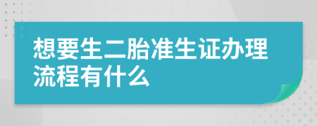 想要生二胎准生证办理流程有什么