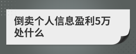 倒卖个人信息盈利5万处什么
