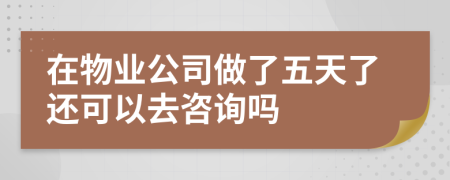 在物业公司做了五天了还可以去咨询吗