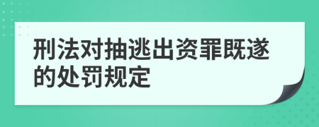 刑法对抽逃出资罪既遂的处罚规定