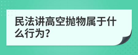 民法讲高空抛物属于什么行为？