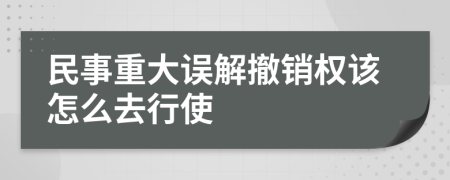 民事重大误解撤销权该怎么去行使