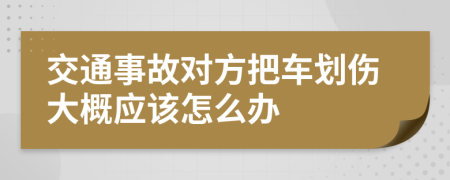 交通事故对方把车划伤大概应该怎么办