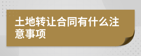 土地转让合同有什么注意事项